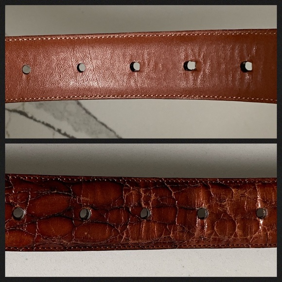 Roundtree & Yorke Italian Calfskin Leather Belt 34 - Picture 6 of 7